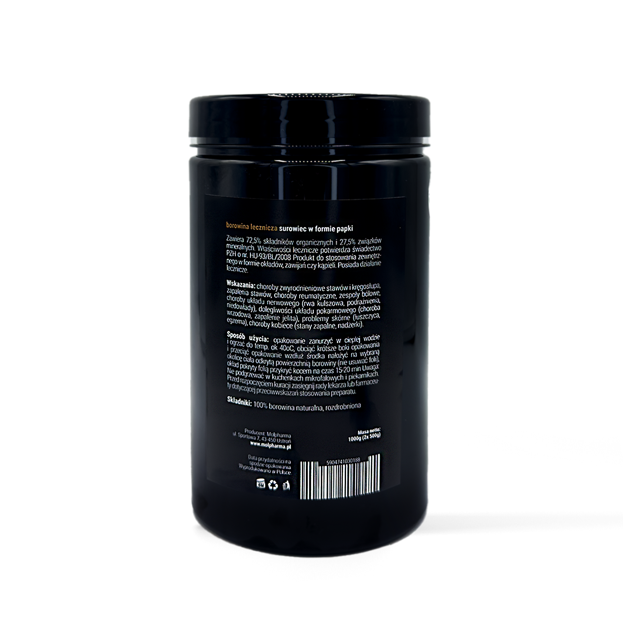 Naturalny surowiec borowinowy rozdrobniony 2×0.5kg