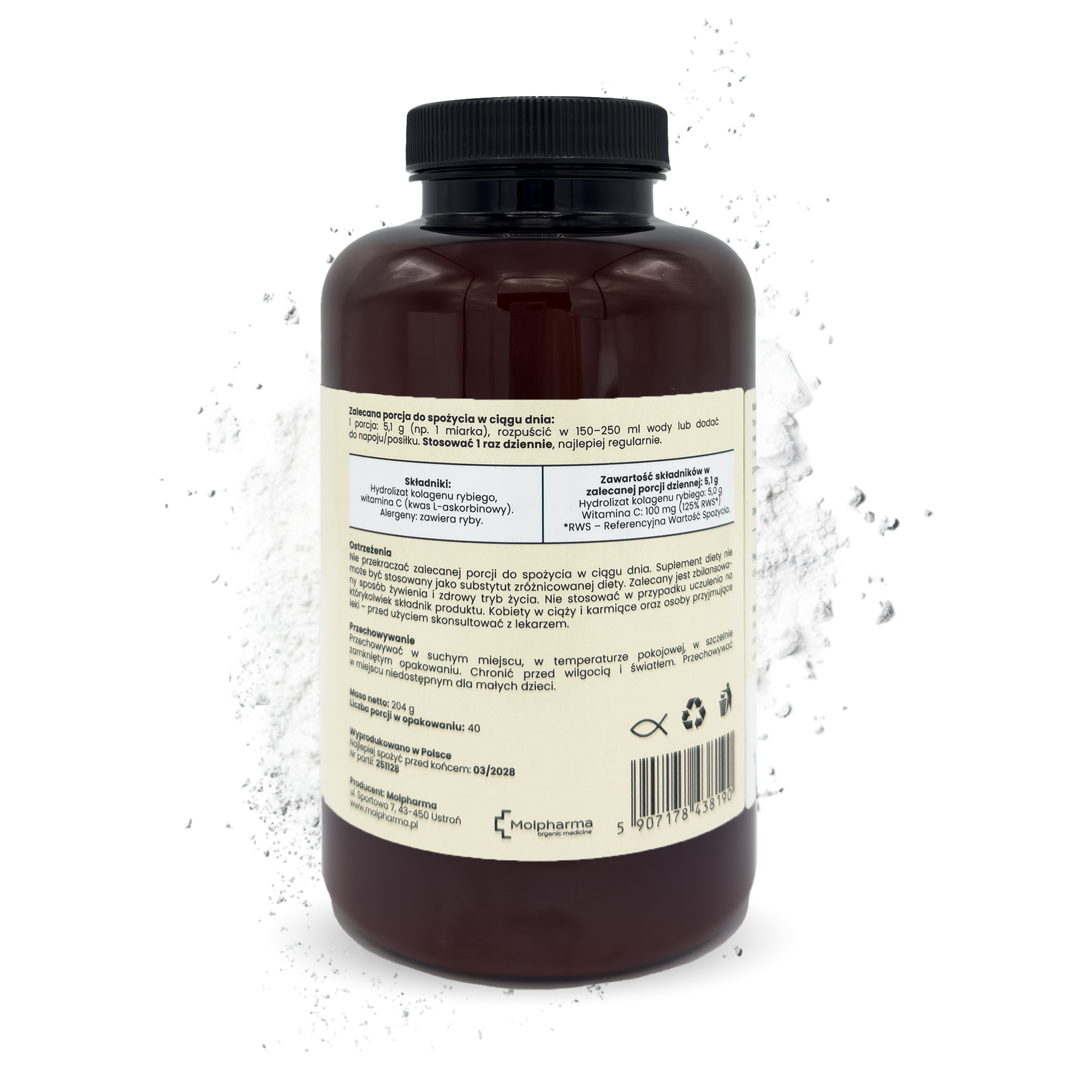 Kolagen rybi z witaminą C 204g